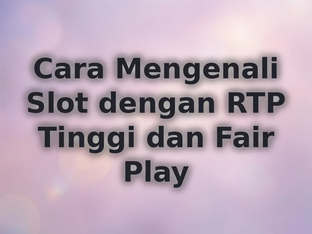 Cara Mengenali Slot dengan RTP Tinggi dan Fair Play
